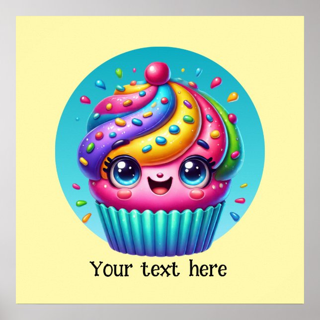Cute bakery cupcake customize  poster (Front)
