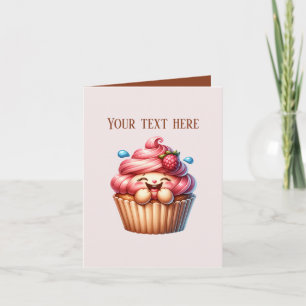 Cute bakery cupcake vendors customizable card