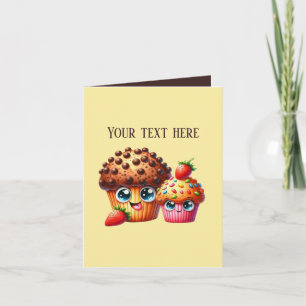 Cute bakery muffins customizable card