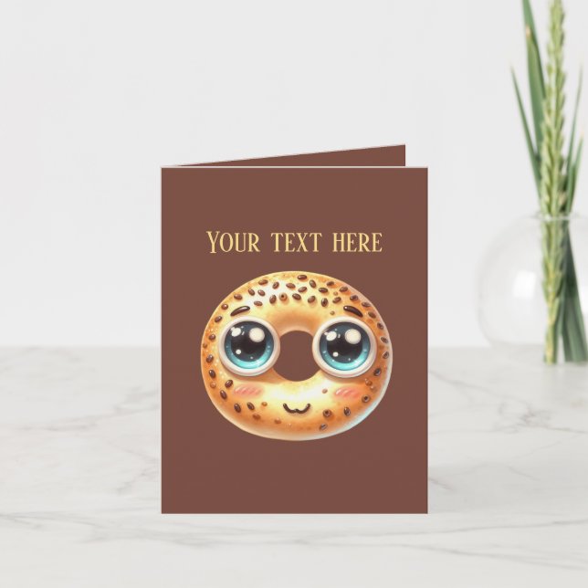 Cute bakery vendor bagel lovers customizable card (Front)