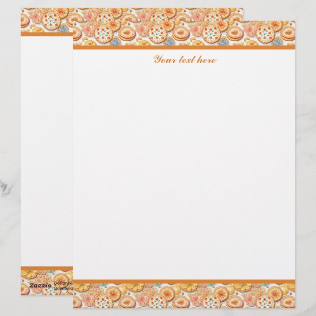 Cute Bakery vendors cookies  customizable Letterhead (Front/Back)