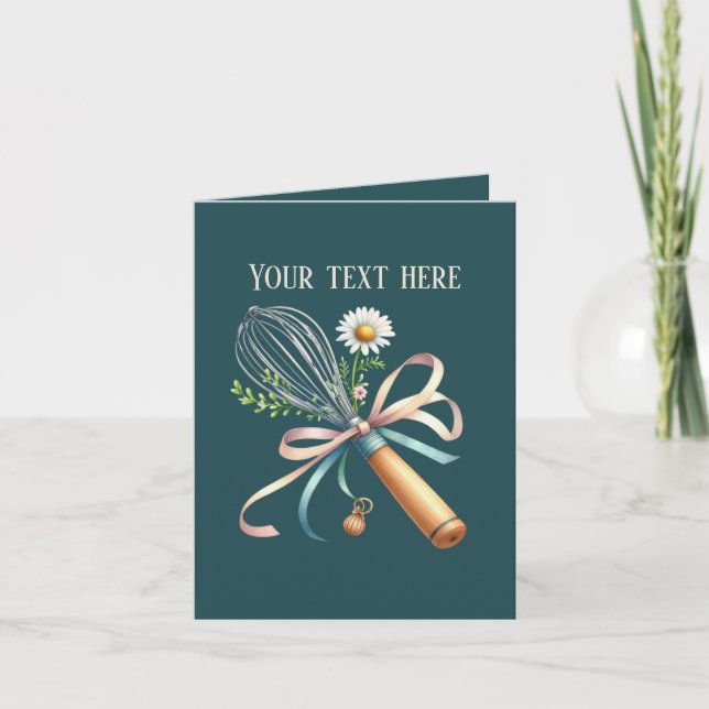Cute Bakery whisk customizable Card (Front)