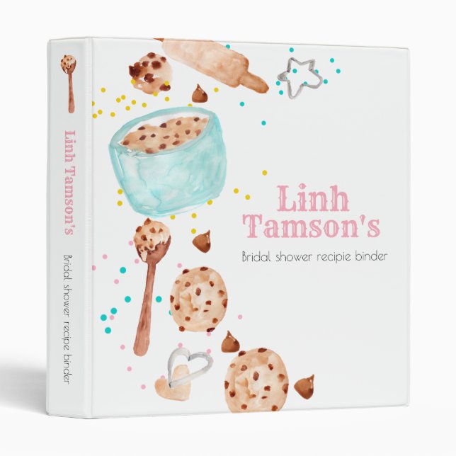 Cute baking bridal shower recipe binder (Front/Spine)