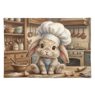 Cute Baking Bunny Cloth Placemat