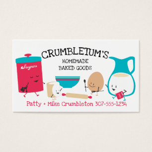 Cute baking butter sugar eggs bakery business card