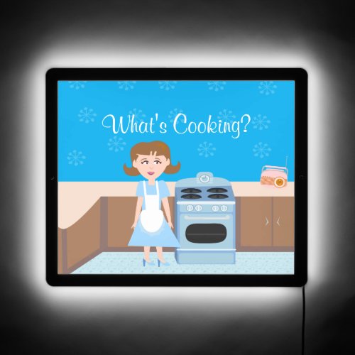 Cute Baking Housewife Customizable Kitsch Design LED Sign