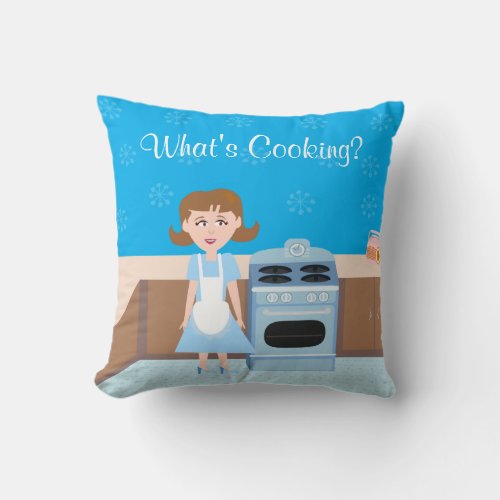 Cute Baking Housewife Customizable Kitsch Design Throw Pillow