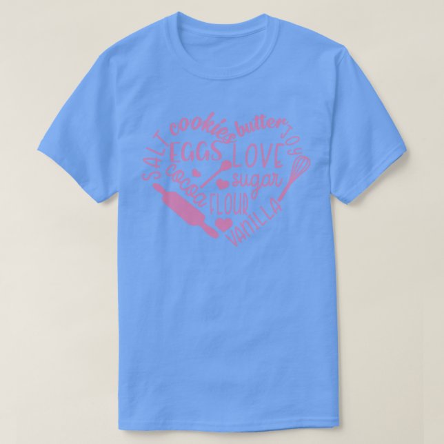 Cute Baking Love Heart T-Shirt (Design Front)