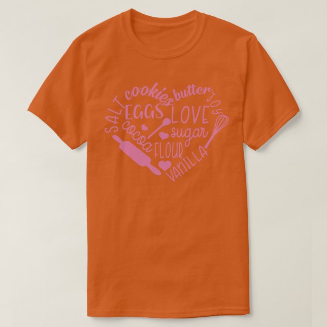 Cute Baking Love Heart T-Shirt (Design Front)