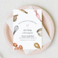 Cute Baking Party Girl's Birthday Invitation