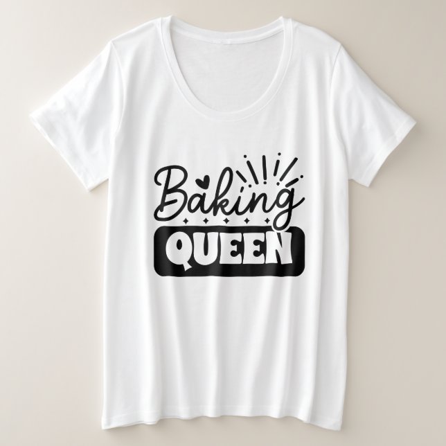 Cute baking queen word art plus size T-Shirt (Design Front)