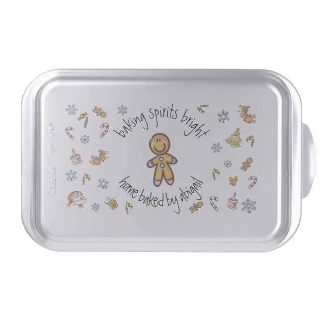 Cute Baking Spirits Bright Home Baked by Custom Cake Pan (Front)