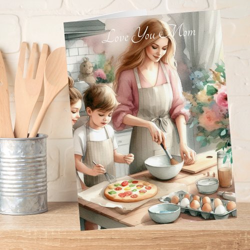 Cute Baking Time with Mom Happy Mothers Day  Card