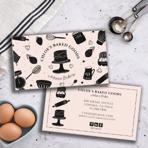 Cute Baking Utensils Bakery Business Card