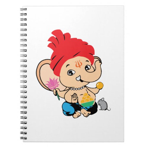 Cute Bal Ganesh Ganapathy Baby Hindu God Notebook