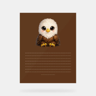 Cute Bald Eagle with Big Eyes Cozy Nature Acrylic Sign