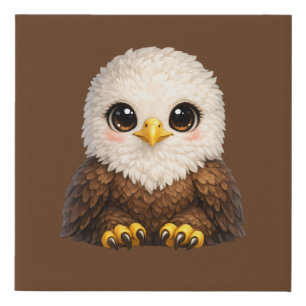 Cute Bald Eagle with Big Eyes Cozy Nature Faux Canvas Print