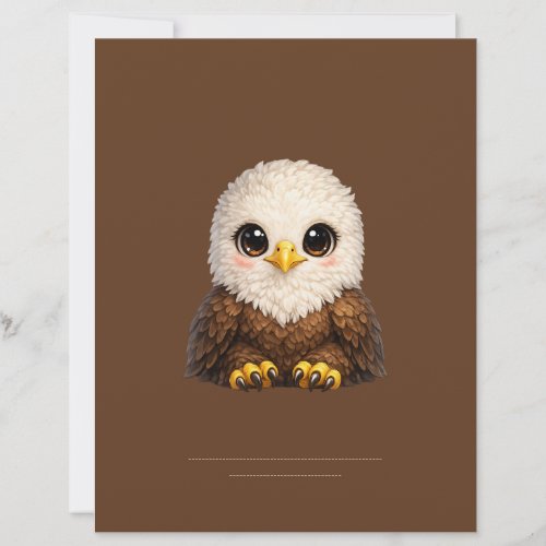 Cute Bald Eagle with Big Eyes Cozy Nature Letterhead
