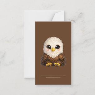 Cute Bald Eagle with Big Eyes Cozy Nature Note Card