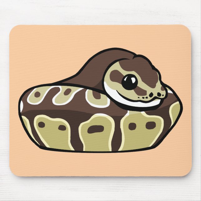 Cute Ball Python Pet Snake Drawing Mousepad (Front)
