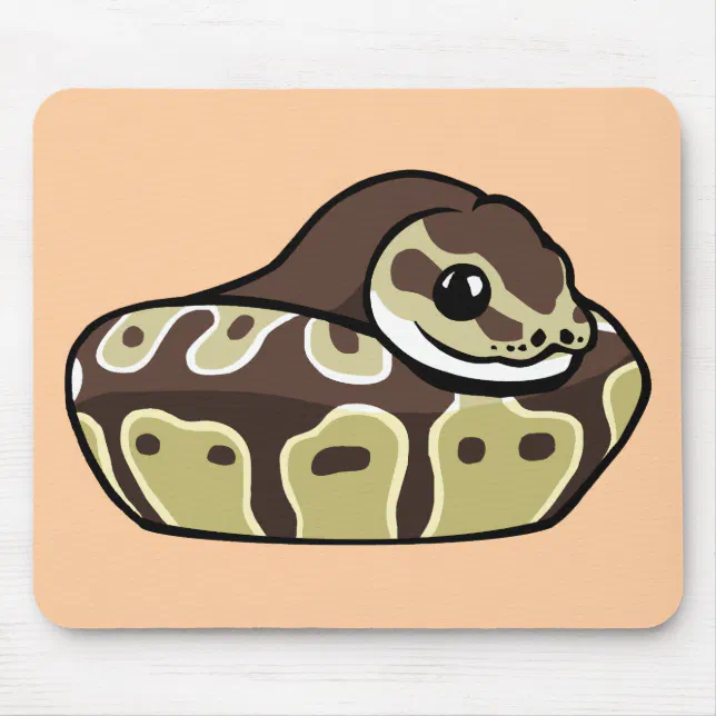 Cute Ball Python Pet Snake Drawing Mousepad | Zazzle