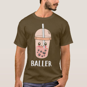 Cute Baller Boba Tea Bubble Tea Anime Kawaii Neko  T-Shirt