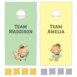 Cute Ballerina Animals Cornhole Set