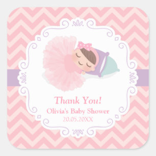 Cute Ballerina Baby Girl Shower Decor Stickers