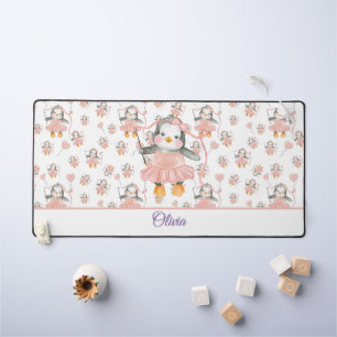 Cute Ballerina Baby Penguin Pink Desk Mat