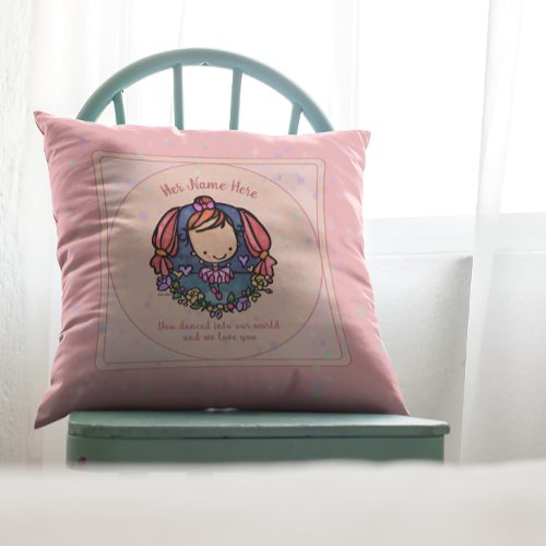 Cute Ballerina Ballet Dancer Pink Keepsake Throw Pillow