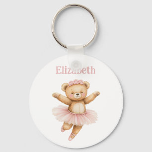 Cute ballerina bear keychain