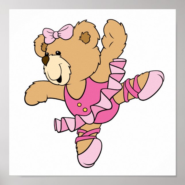 Cute Ballerina Bear Poster (Front)