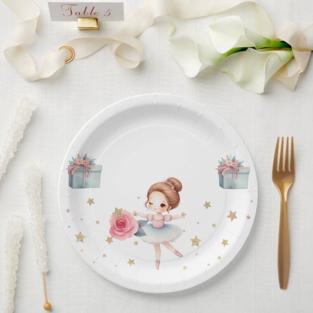 Cute Ballerina Birthday Party  Paper Plates (Wedding)