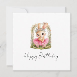 Cute Ballerina Bunny Personalized Girl Birthday Gr