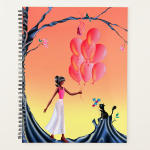 Cute Ballerina & Cat sunset Planner