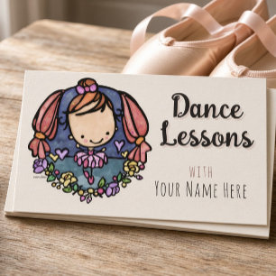 Cute Ballerina Dance Lessons Studio Business Card
