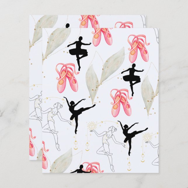Cute Ballerina Dance Scrapbook Paper  (Front/Back)
