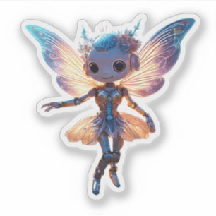 Cute Ballerina Dancing Robot Pixie Sticker