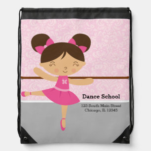 Cute Ballerina Drawstring Bag