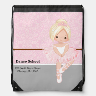Cute Ballerina Drawstring Bag