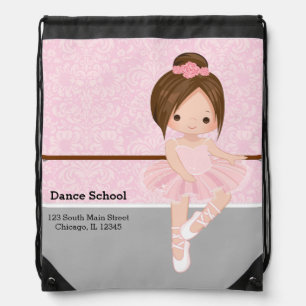 Cute Ballerina Drawstring Bag