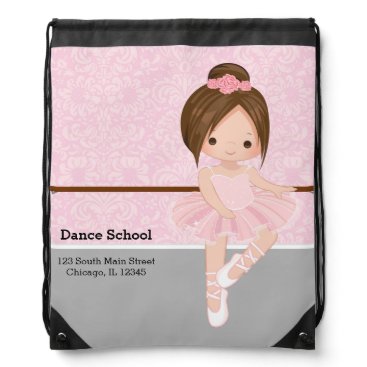Cute Ballerina Drawstring Bag