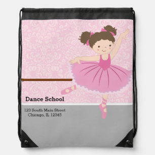 Cute Ballerina Drawstring Bag
