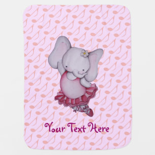 Cute Ballerina Elephant Baby Blanket