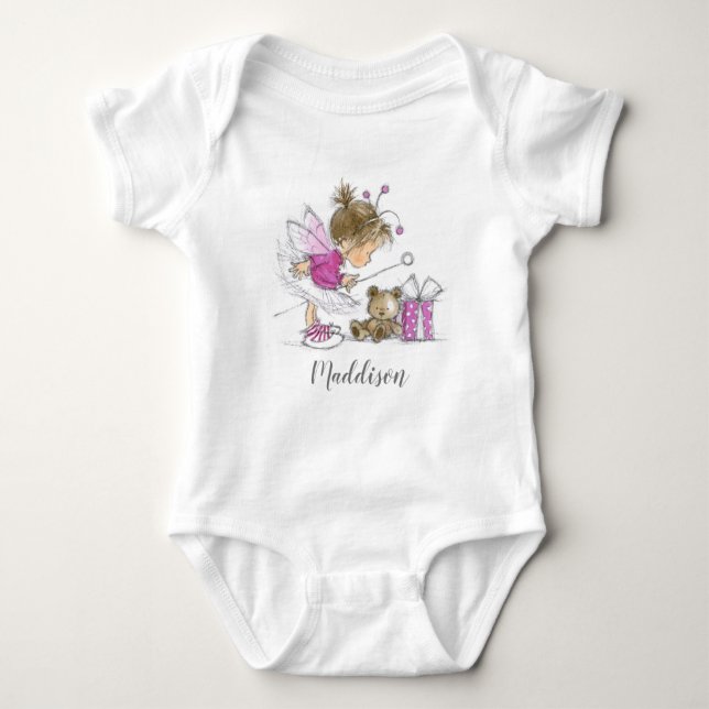 Cute Ballerina Fairy Baby Bodysuit (Front)