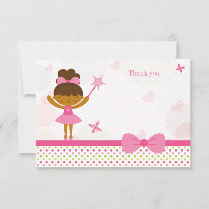 Personalised Girls BirthdayTHANK YOU Cards ~ Ballet/Cupcake/Fairy/Princess