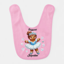 cute ballerina gingerbread girl Baby Bib