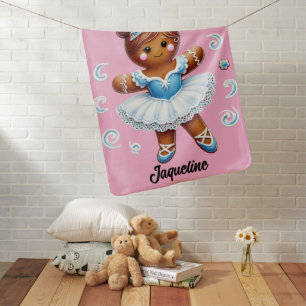 cute ballerina gingerbread girl Baby Blanket