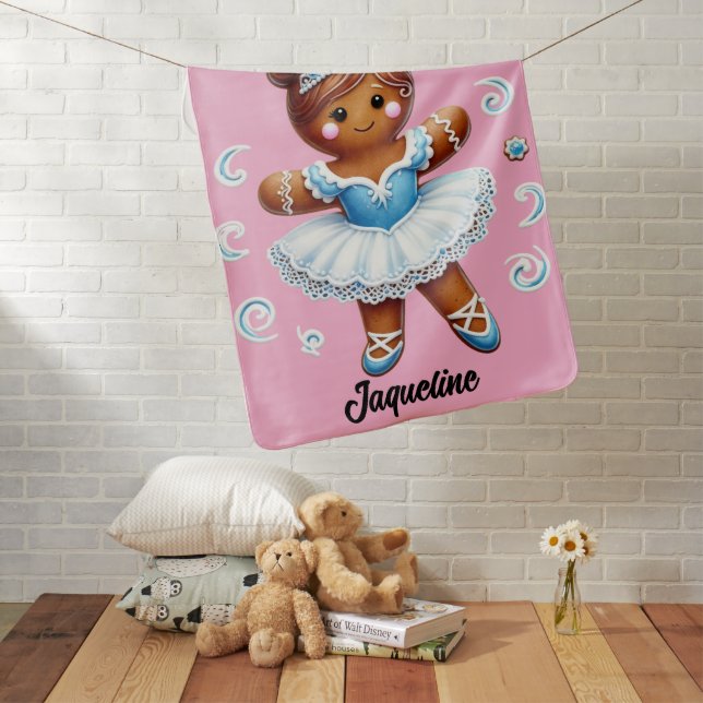 cute ballerina gingerbread girl Baby Blanket (In Situ)