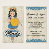 Cute ballerina girl knitting crochet ball of yarn (Front & Back)